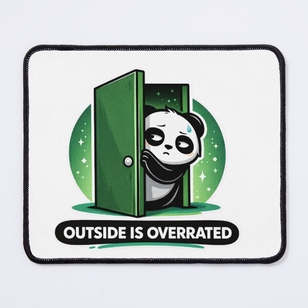 Item preview, Panda "Afuera está sobrevalorado" - Pegatina divertida de meme introvertido designed and sold by snaperos.