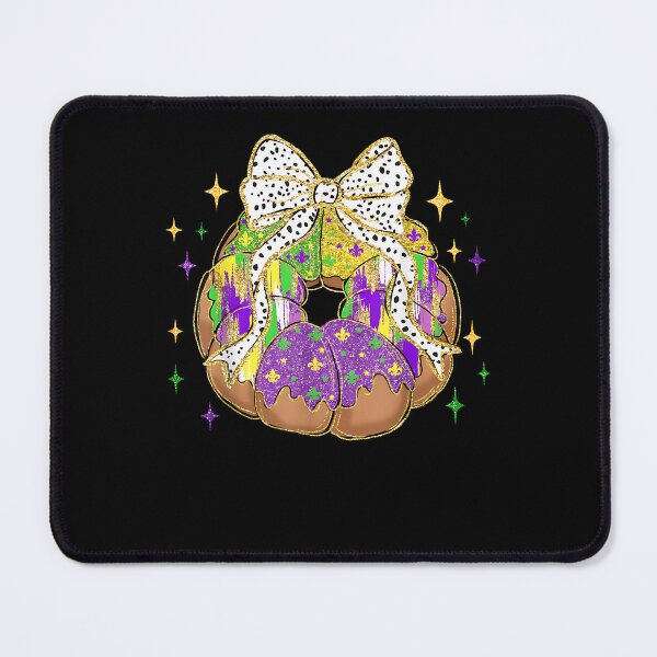 Item preview, Retro King Cake coquette bow Beads Happy mardi gras men designed and sold by Boutkimaewab.