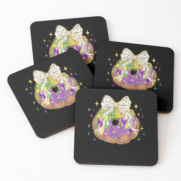 Item preview, Retro King Cake coquette bow Beads Happy mardi gras men designed and sold by Boutkimaewab.