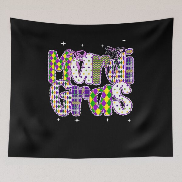 Item preview, coquette bow mardi gras Louisiana Dalmatian Dots designed and sold by Boutkimaewab.