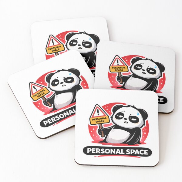 Item preview, Personal Space Panda – Funny Introvert Meme Sticker designed and sold by snaperos.