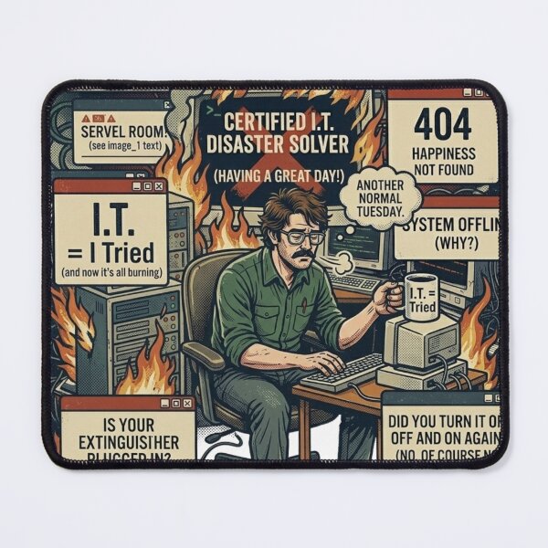 Item preview, This Is Fine Vintage IT Support Meme designed and sold by KurtByteStudio.