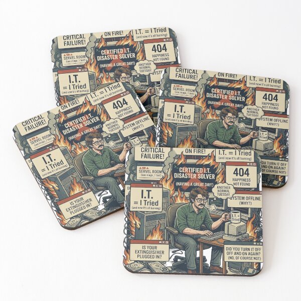 Item preview, This Is Fine  Vintage IT Support Meme designed and sold by KurtByteStudio.