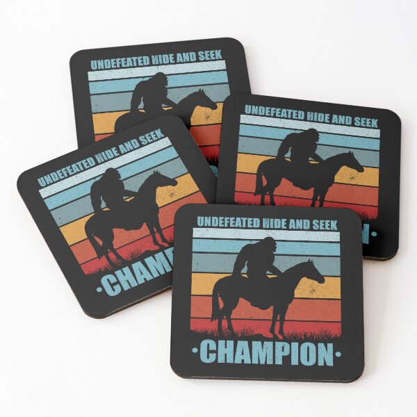 Item preview, Undefeated Hide and Seek Champion - Funny Big Foot Riding Horse designed and sold by ishanaveraty.