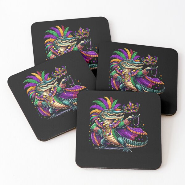Item preview, Funny Mardi Gras Alligator Beads Mask designed and sold by Boutkimaewab.