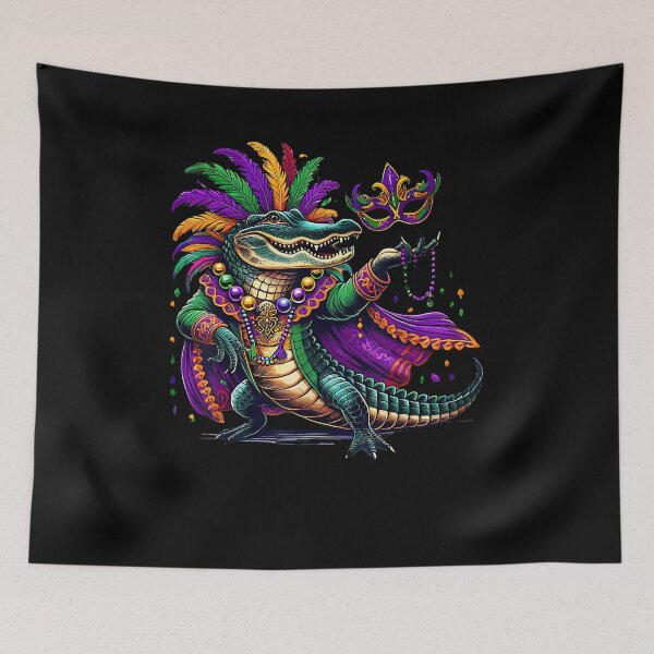 Item preview, Funny Mardi Gras Alligator Beads Mask designed and sold by Boutkimaewab.
