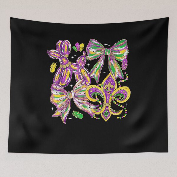 Item preview, mardi gras coquette bow Dog Beads designed and sold by Boutkimaewab.
