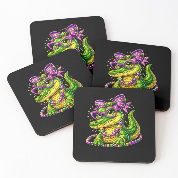 Item preview, Cute Mardi Gras Alligator Gator Beads Mask Couples designed and sold by Boutkimaewab.