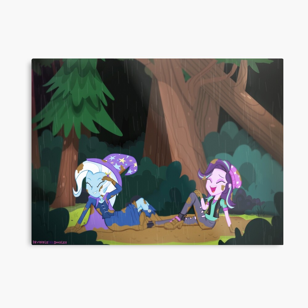 Trixie and Starlight Glimmer Playing In Spring Rain