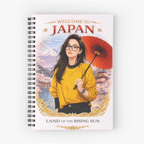 Item preview, Welcome to Japan – Land of the Rising Sun | Mount Fuji Sakura Travel Poster | Japanese Culture Illustration designed and sold by Inkora-Art.