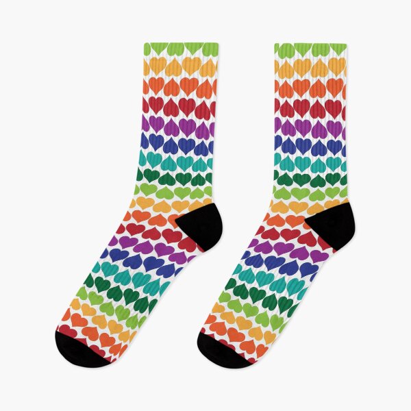 Item preview, Horizontal Rainbow Hearts on White designed and sold by Digitalmyth's Designs.