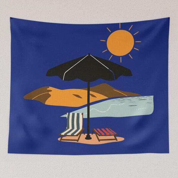 Item preview, Sunny Beach Escape – Minimal Summer Seaside Illustration designed and sold by KiraChie.