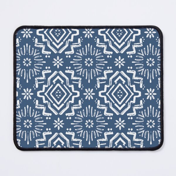 Item preview, Boho Geometric Seamless Pattern, Southwestern Aztec Digital Paper, Indigo Tribal Textile Design, Folk Block Print Fabric Pattern, Bohemian Repeat Tile designed and sold by FRH Design ⭐⭐⭐⭐⭐.