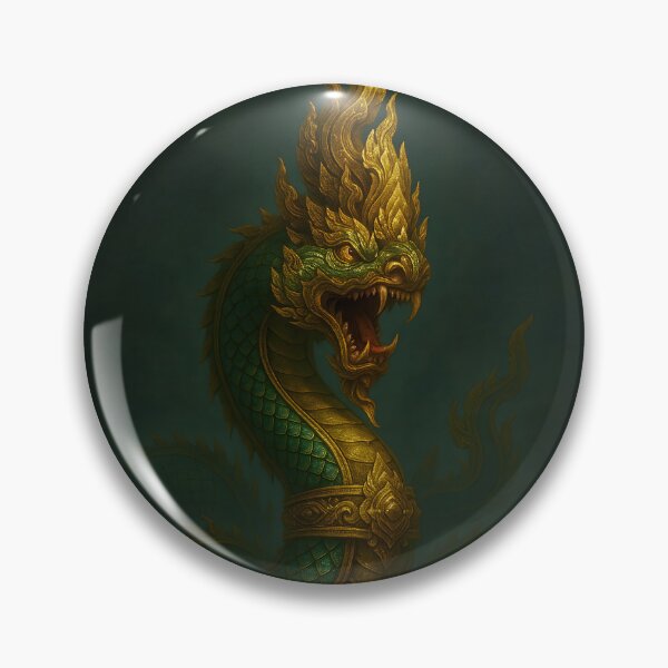 Item preview, Sacred Thai Naga – Mythical Serpent Guardian Wall Art Poster designed and sold by ArtnarongDesign.