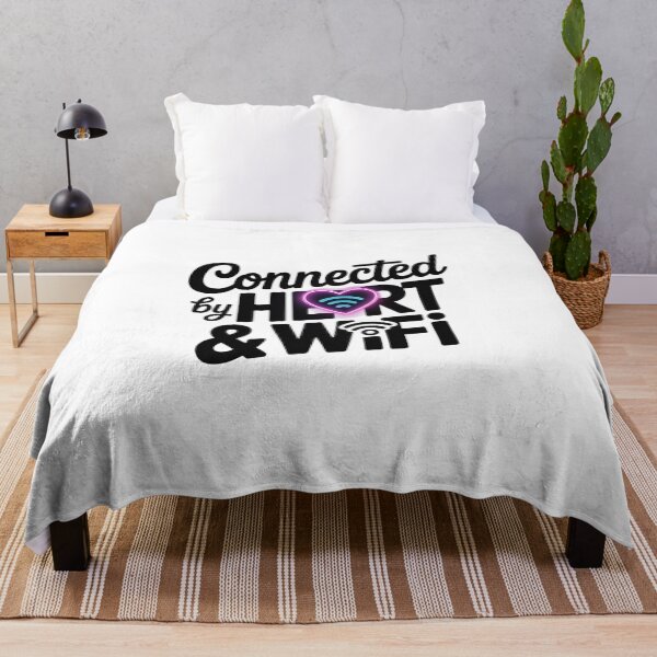 Item preview, Connected by Heart & WiFi. Cute Love Tech Quote Typography Design designed and sold by Aarvya Fashion Club ( A.F.C ).