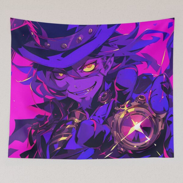 Item preview, Mephisto Pheles Blue Exorcist Purple Neon Top Hat Trickster designed and sold by bystudiolereve.
