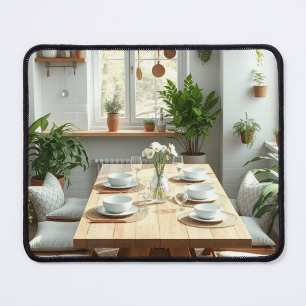 Item preview, Sun-Drenched Japandi Dining Space with Lush Greenery designed and sold by Vida e Arte.