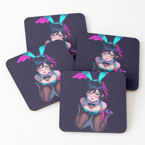 Item preview, Neon Teal Bunny Muse – Midnight Arcade Aesthetic designed and sold by Jimakmo.