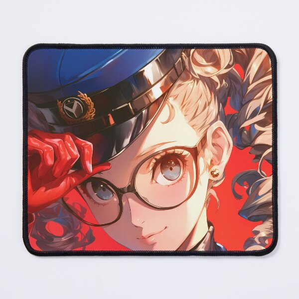 Item preview, Justine Caroline Persona 5 Blue Uniform Glasses Confident Closeup designed and sold by bystudiolereve.