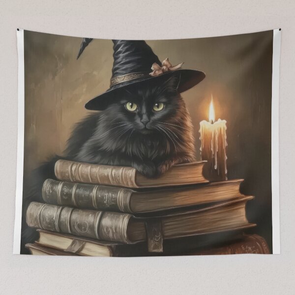 Item preview, the witcher Black Cat and Books designed and sold by ConnorGodwin.