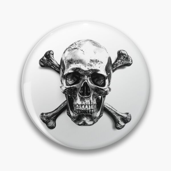 Item preview, Skull and Crossbones - Black and White Gothic Pirate Style Art designed and sold by inkoutninja.
