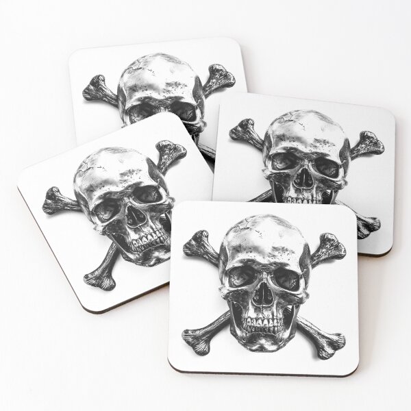 Item preview, Skull and Crossbones - Black and White Gothic Pirate Style Art designed and sold by inkoutninja.