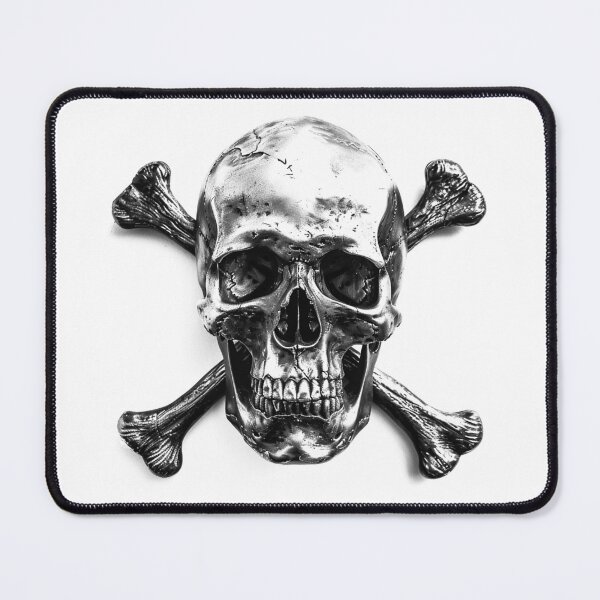 Item preview, Skull and Crossbones - Black and White Gothic Pirate Style Art designed and sold by inkoutninja.