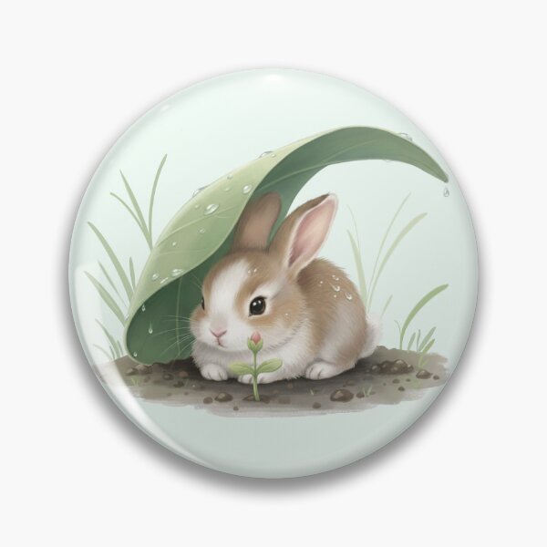 Item preview, Cute Easter Bunny with Rose Bud designed and sold by HumTumMe.