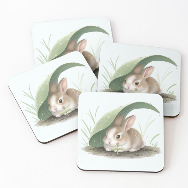 Item preview, Cute Easter Bunny with Rose Bud designed and sold by HumTumMe.