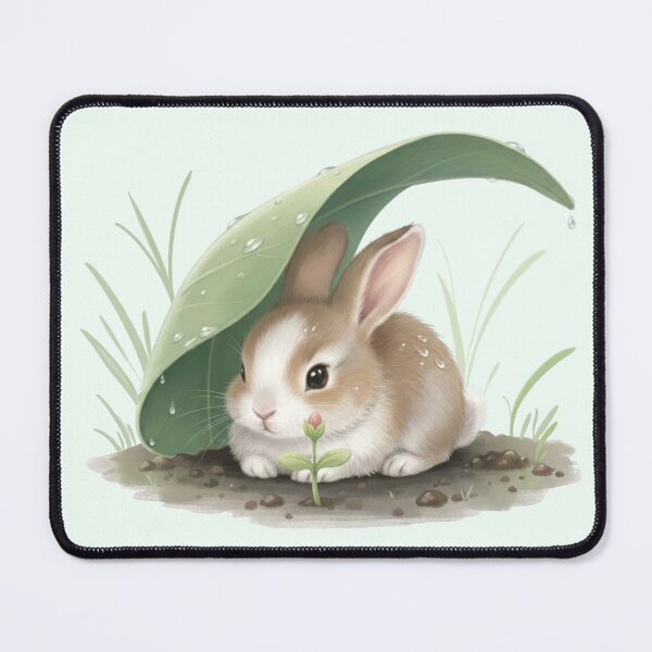 Item preview, Cute Easter Bunny with Rose Bud designed and sold by HumTumMe.