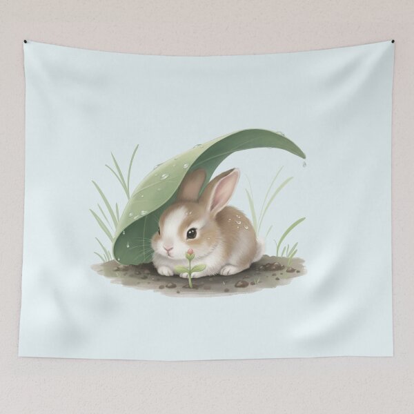 Item preview, Cute Easter Bunny with Rose Bud designed and sold by HumTumMe.
