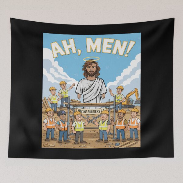 Item preview, Ah, Men! Divine Builders Cartoon designed and sold by Bappy888.