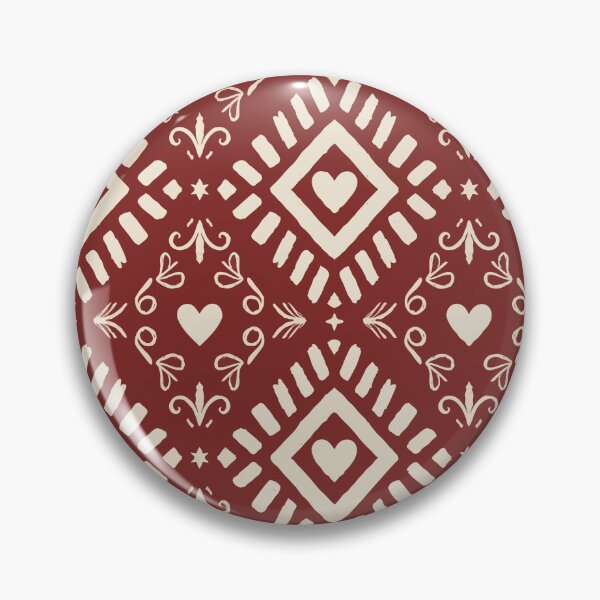 Item preview, Red Boho Heart Geometric Seamless Pattern, Southwestern Aztec Digital Paper, Indigo Tribal Textile Design, Folk Block Print Fabric Pattern, Bohemian Repeat Tile designed and sold by FRH Design ⭐⭐⭐⭐⭐.