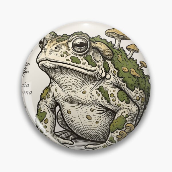 Item preview, Vintage Moss-Backed Frog Illustration T-Shirt & Sticker – Botanical Anuran Diagram, Cottagecore Frog Art, Natural History Style Amphibian Graphic, Mushroom & Moss Frog designed and sold by ZyxDes.
