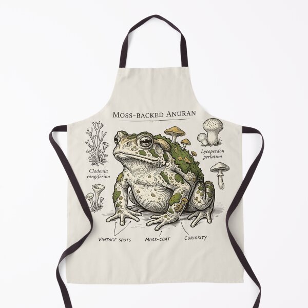 Item preview, Vintage Moss-Backed Frog Illustration T-Shirt & Sticker – Botanical Anuran Diagram, Cottagecore Frog Art, Natural History Style Amphibian Graphic, Mushroom & Moss Frog designed and sold by ZyxDes.