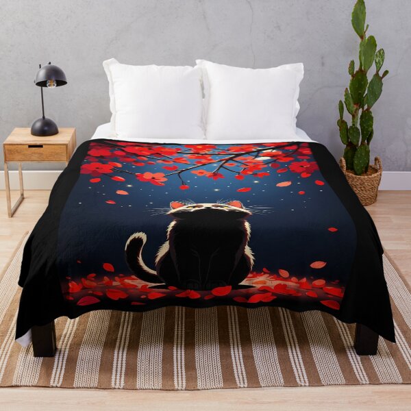 Item preview, Cat Under Cherry Blossoms at Night designed and sold by Bappy888.