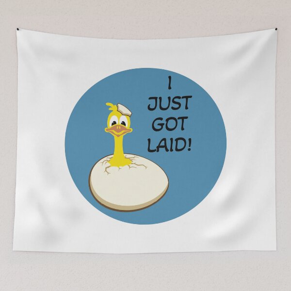 Item preview, 80s retro pin design - I just got laid pun designed and sold by retrocreations|.