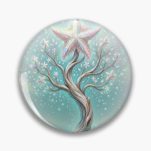 Item preview, Magical star tree on a luminous hill – fantasy landscape designed and sold by Herzbaumatelier.