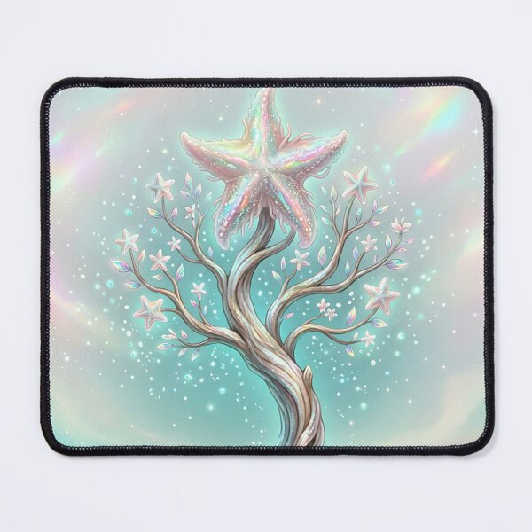 Item preview, Magical star tree on a luminous hill – fantasy landscape designed and sold by Herzbaumatelier.