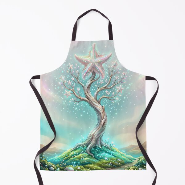 Item preview, Magical star tree on a luminous hill – fantasy landscape designed and sold by Herzbaumatelier.
