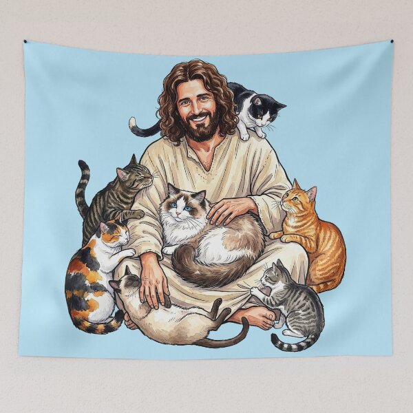 Item preview, Jesus Loves Cats designed and sold by Lion and Lamb Design.
