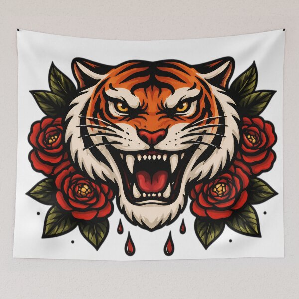 Item preview, Tiger Among Roses designed and sold by brexastore.