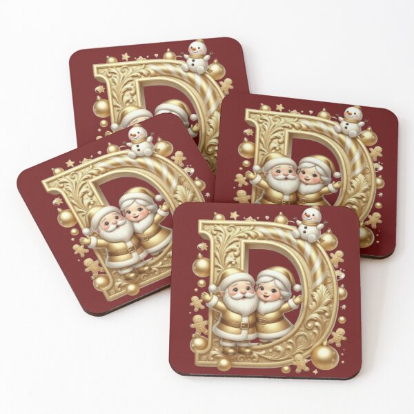 Item preview, Luxury Gold Christmas Letter C – Santa & Mrs. Claus Monogram designed and sold by ChaosModeArt.