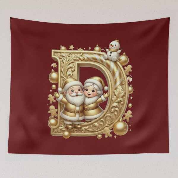 Item preview, Luxury Gold Christmas Letter C – Santa & Mrs. Claus Monogram designed and sold by ChaosModeArt.