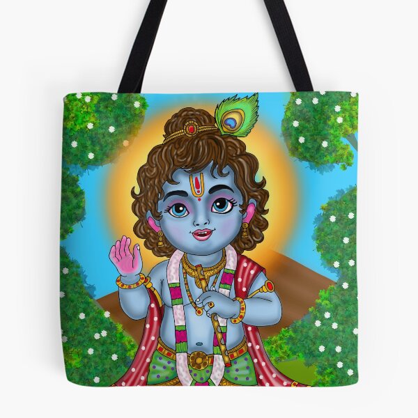 Item preview, Divine Krishna Spiritual Design – Sacred Hindu Cultural Artwork designed and sold by Harshit_Digital_Arts.