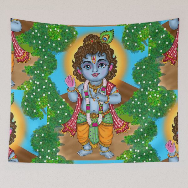 Item preview, Divine Krishna Spiritual Design – Sacred Hindu Cultural Artwork designed and sold by Harshit_Digital_Arts.
