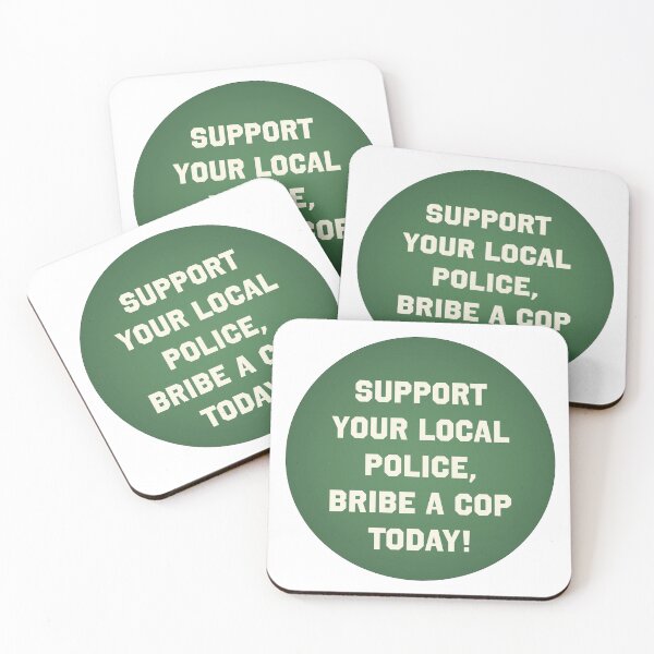 Item preview, retro style pin - bribe a cop today designed and sold by retrocreations|.
