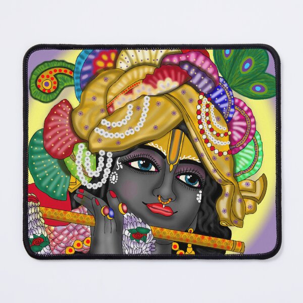 Item preview, Sacred Lord Krishna Illustration – Hindu Devotional Artistic Design designed and sold by Harshit_Digital_Arts.