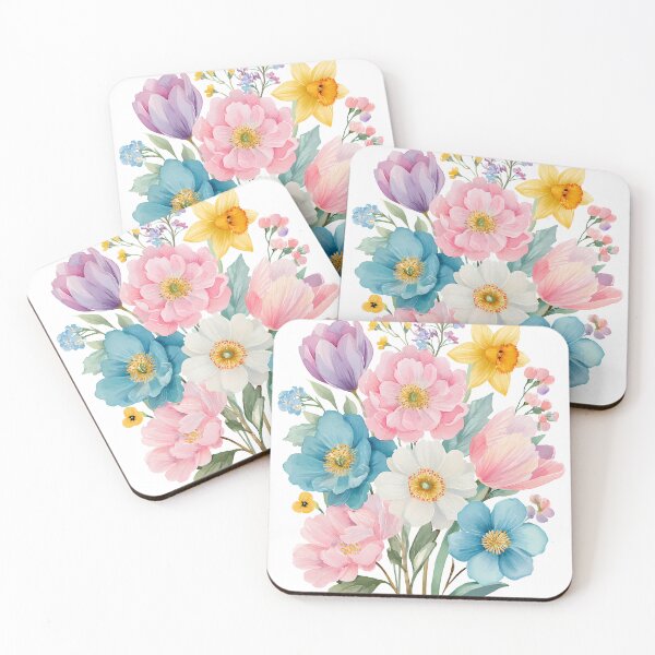 Item preview,  Spring Flower Bouquet Watercolor Illustration Floral Art designed and sold by BobaBunny76.