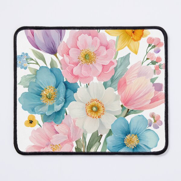 Item preview, Spring Flower Bouquet Watercolor Illustration Floral Art designed and sold by BobaBunny76.